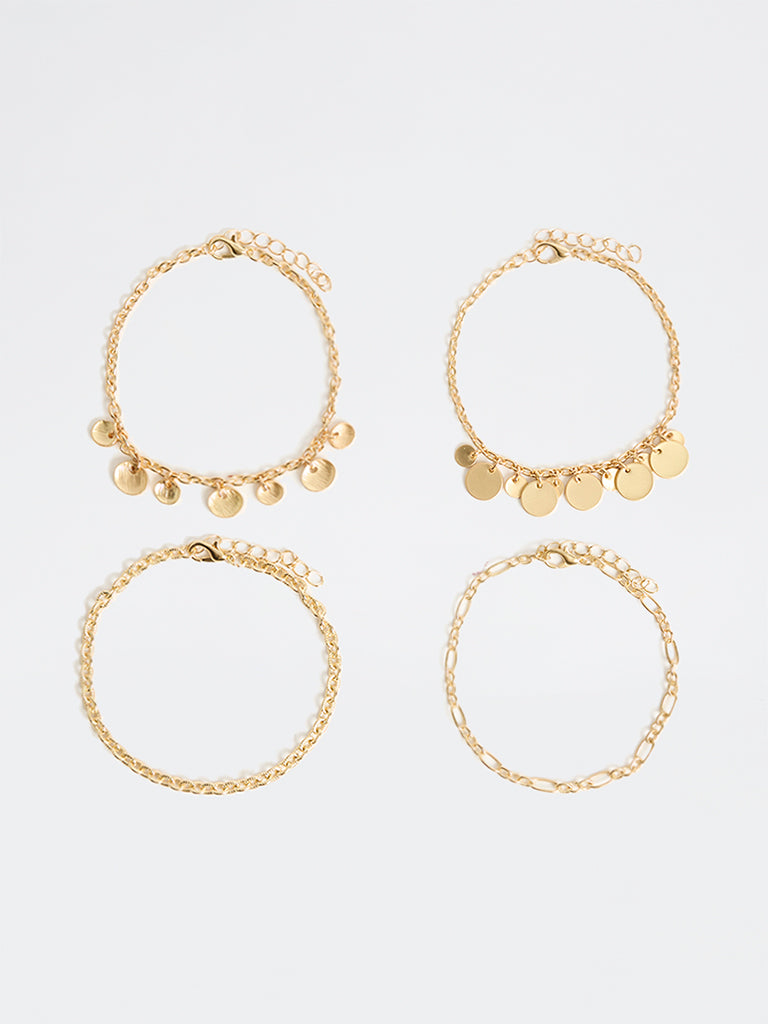 Westside Accessories Gold Multi-Stack Bracelets - Pack of 4