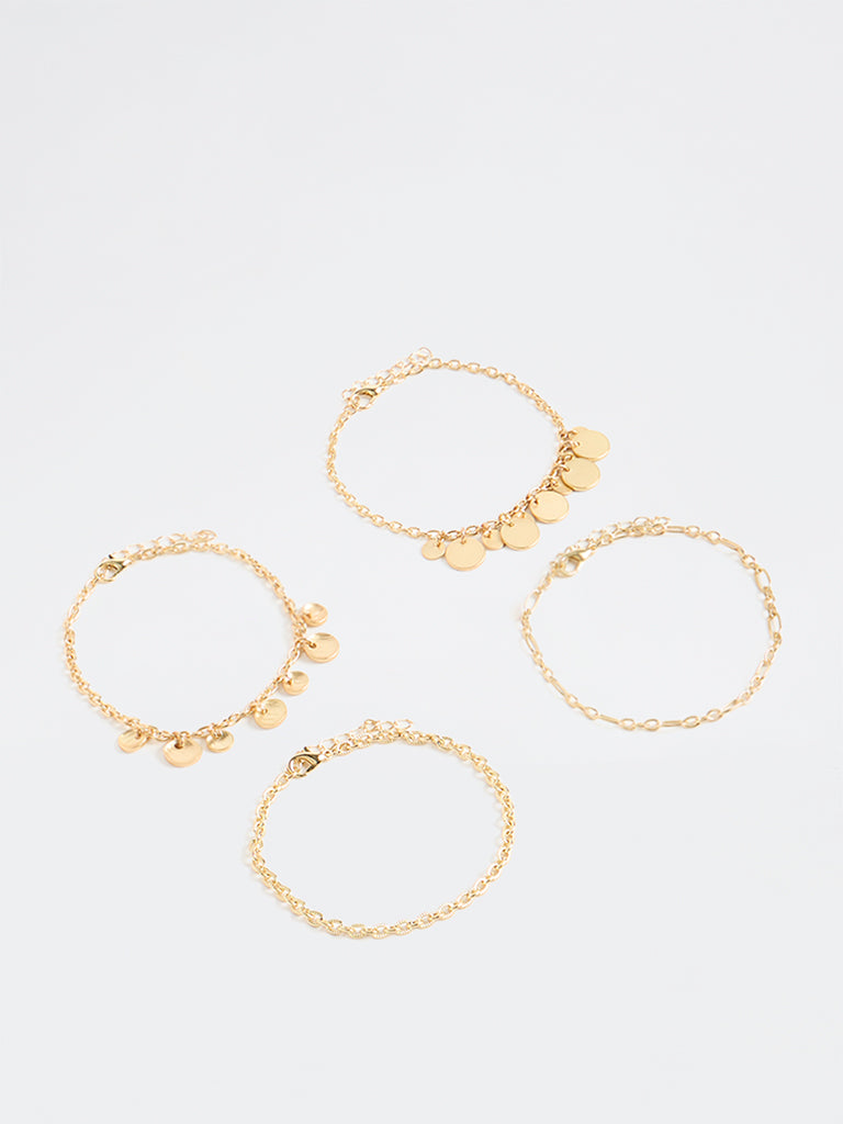 Westside Accessories Gold Multi-Stack Bracelets - Pack of 4