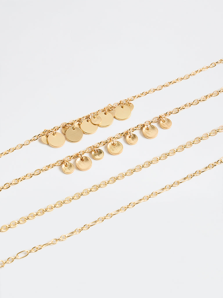 Westside Accessories Gold Multi-Stack Bracelets - Pack of 4