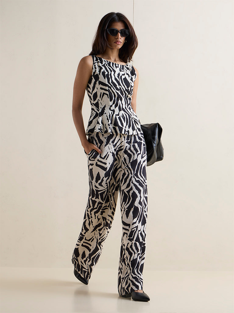 Wardrobe Black and White Zebra Printed Top