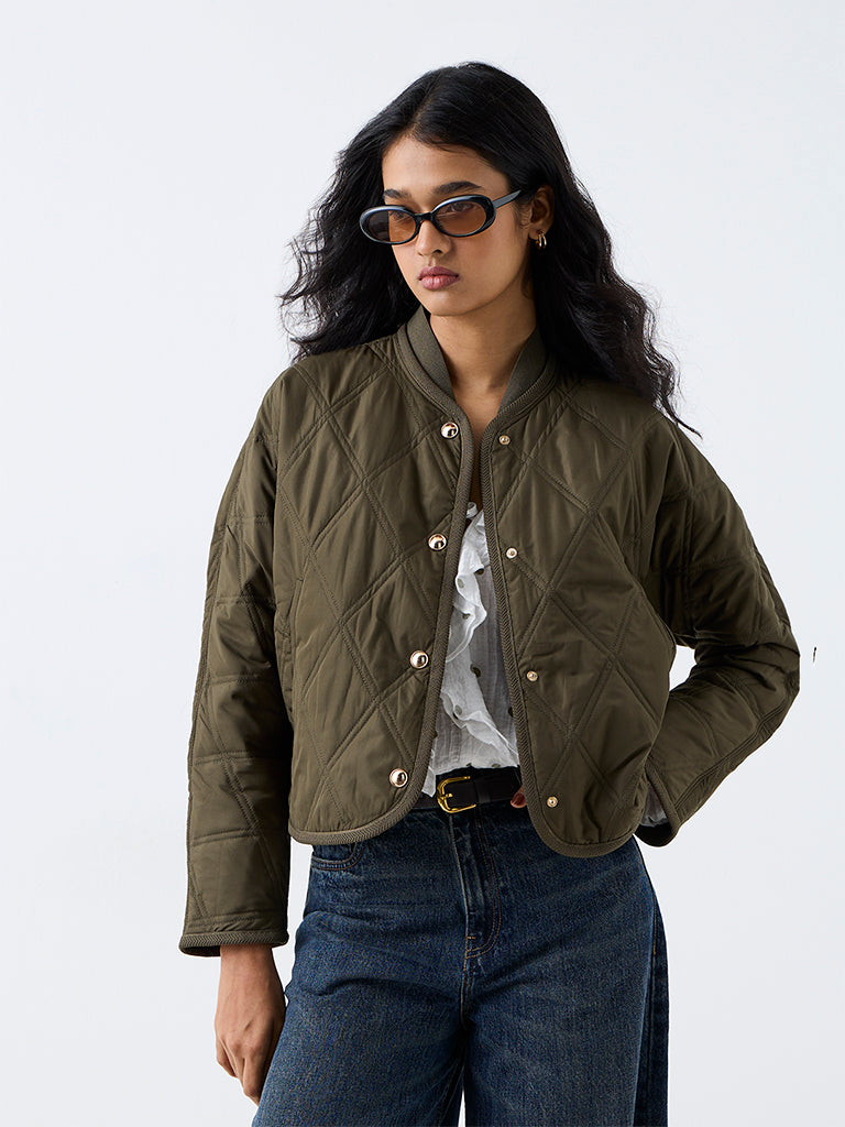 LOV Olive Quilted Jacket
