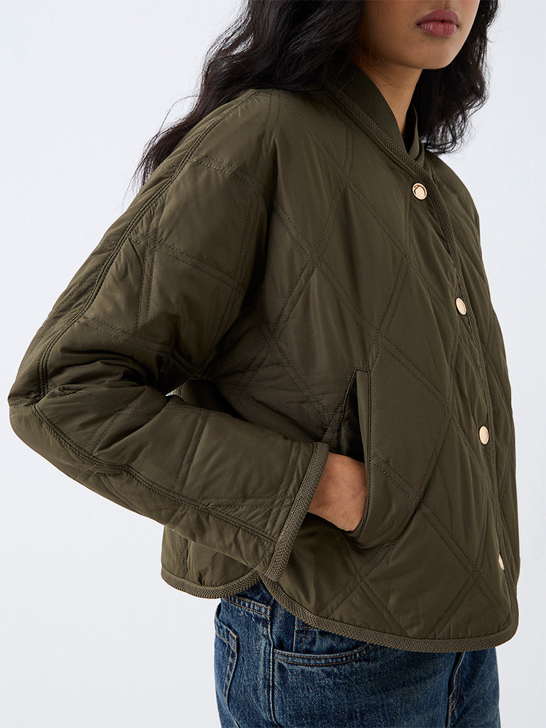 LOV Olive Quilted Jacket