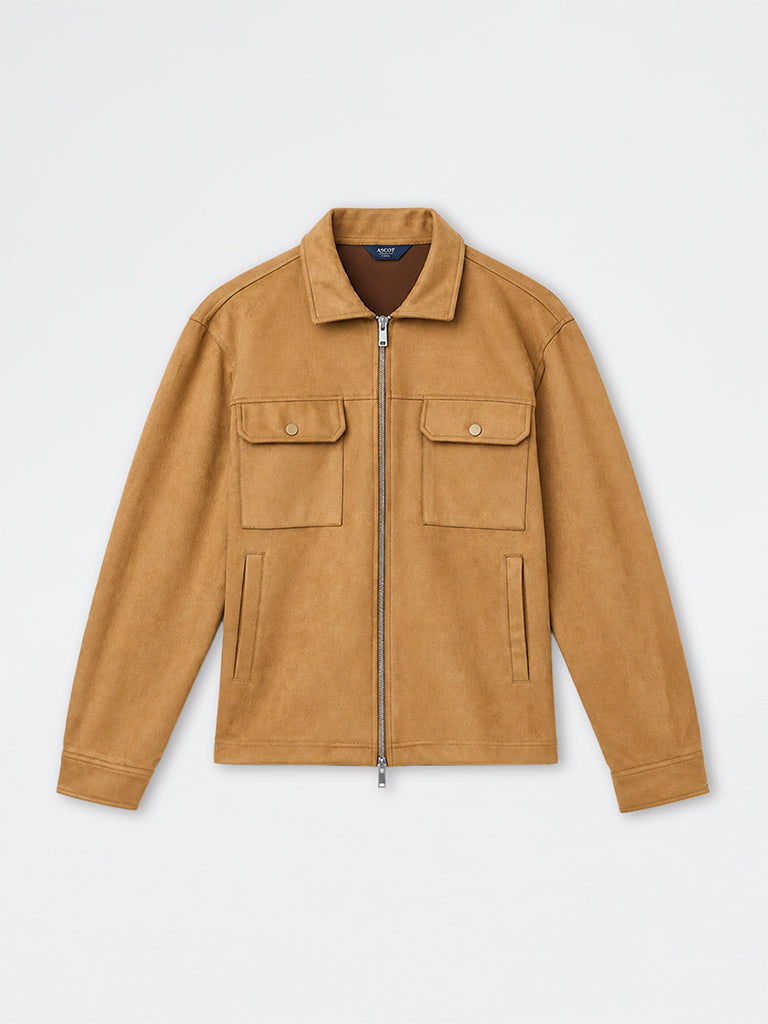 Ascot Tan Relaxed-Fit Suede Jacket