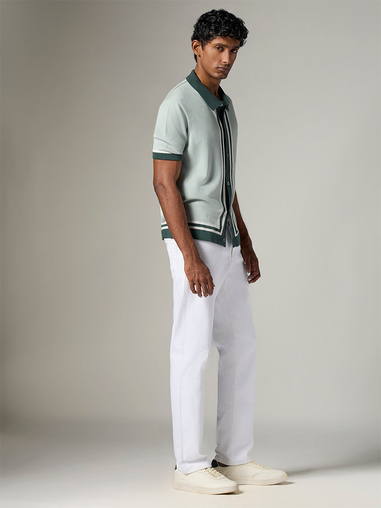 Ascot  White Relaxed-Fit Mid-Rise Jeans
