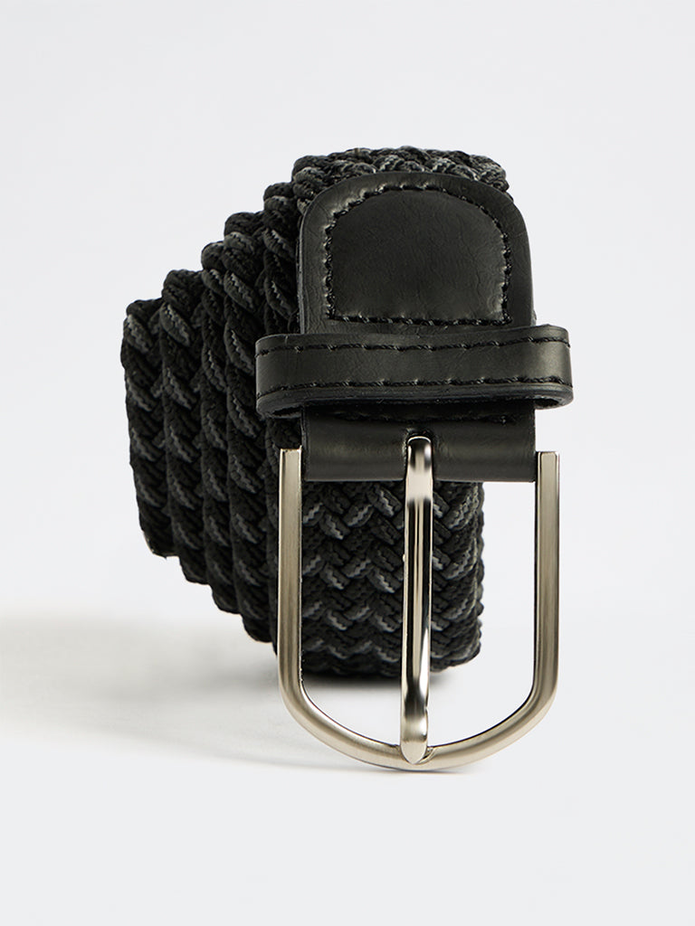 WES Formals Black Braided Buckle Belt