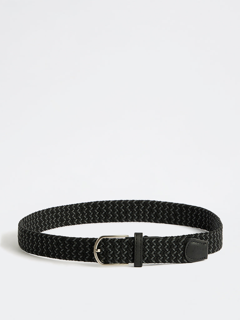 WES Formals Black Braided Buckle Belt