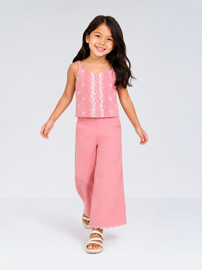 Utsa Kids Girls Pink Solid Ethnic Pants - (2 - 8 yrs)
