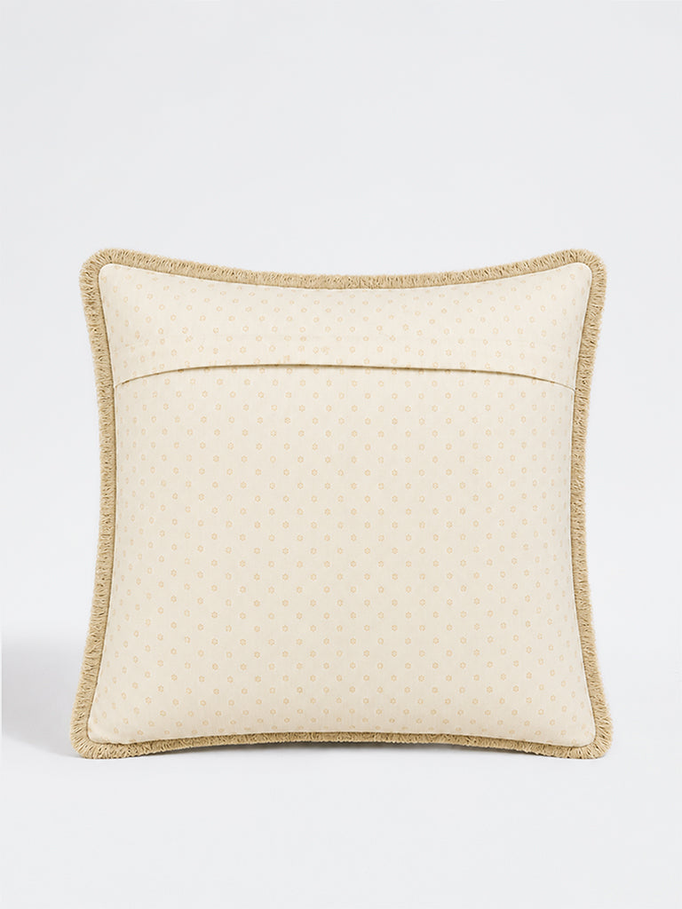 Westside Home Beige Heritage Elephant Design Tapestry Cushion Cover