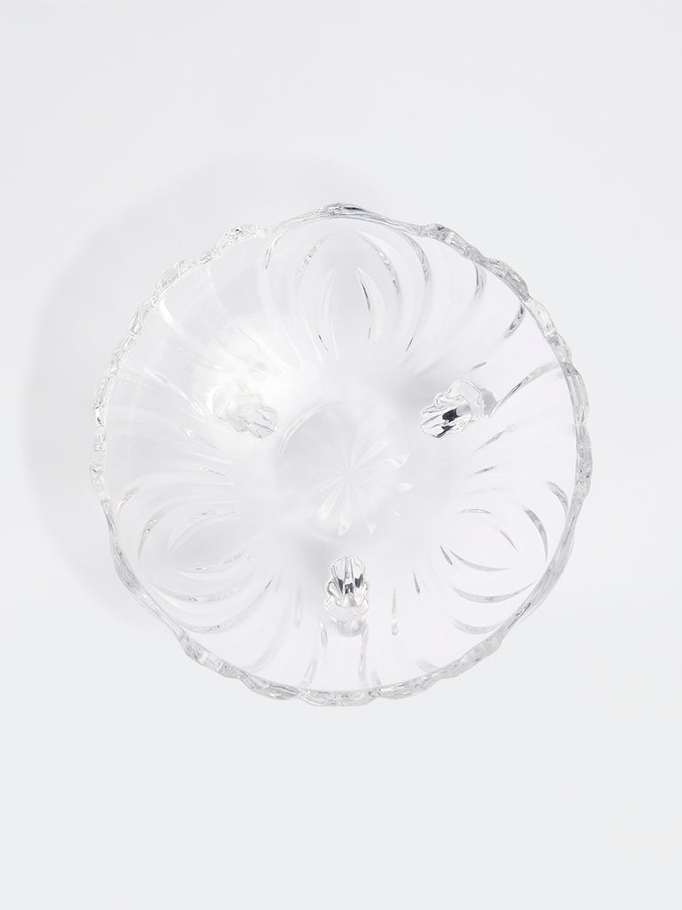 Westside Home Floral Design Glass Serving Bowl