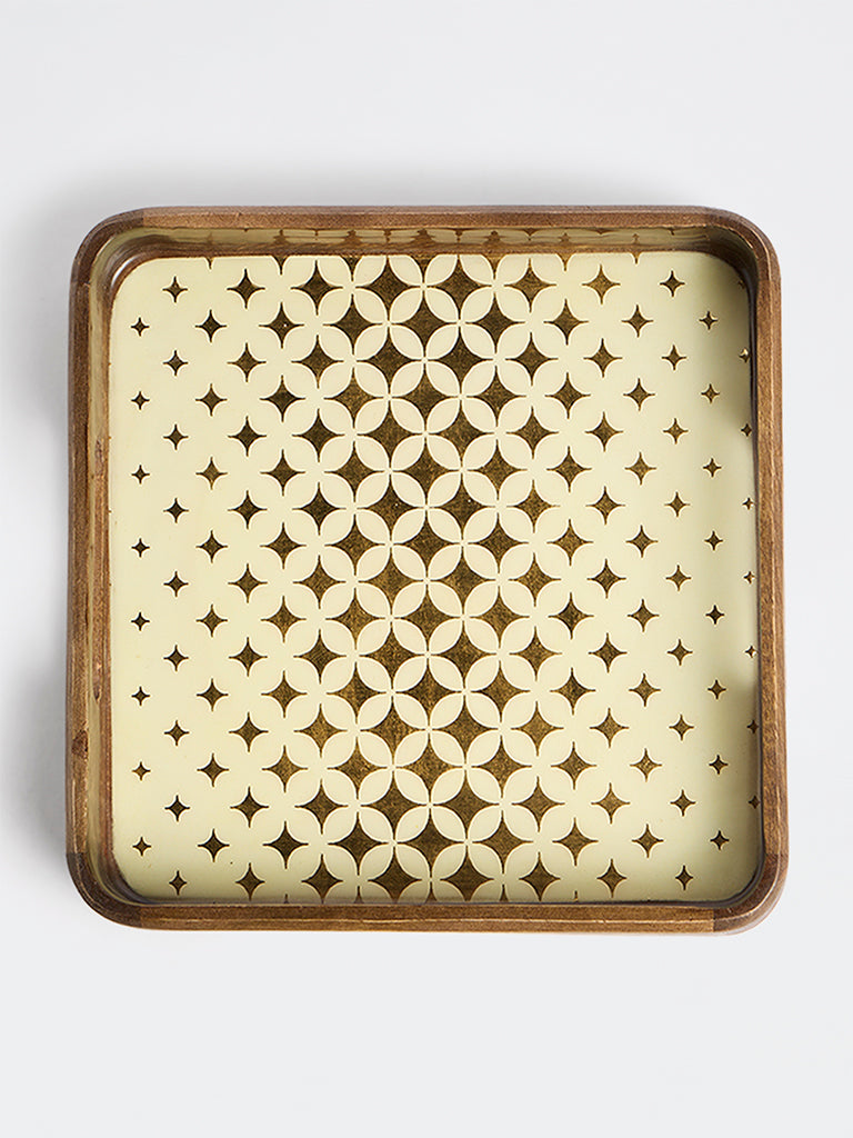 Westside Home Brown Sparkle Design Serving Tray