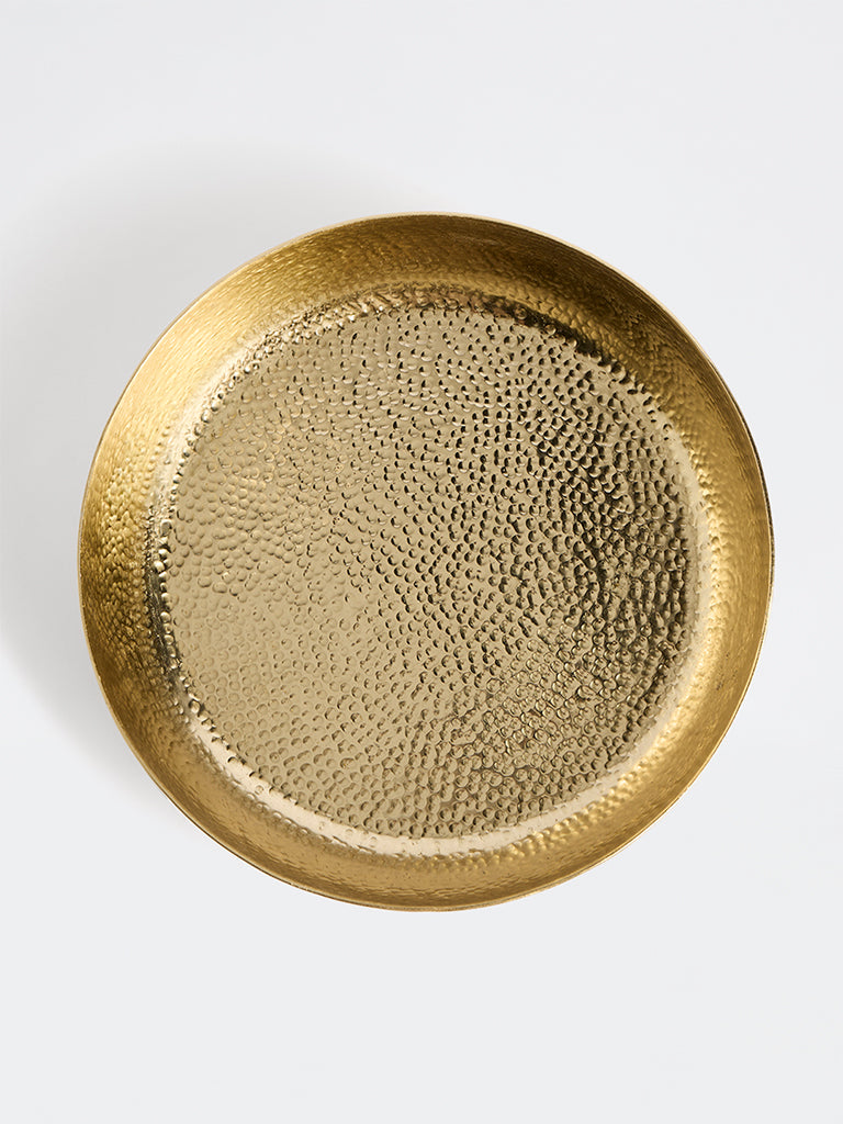 Westside Home Gold Hammered-Textured Round Bowl