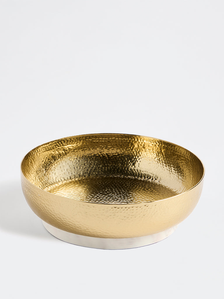 Westside Home Gold Hammered-Textured Round Bowl