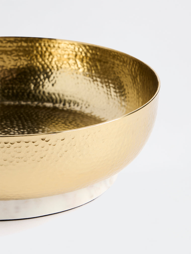 Westside Home Gold Hammered-Textured Round Bowl