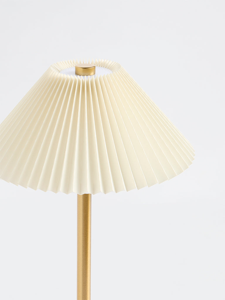 Westside Home Gold Metal Table Lamp with Shade and Charging Cord