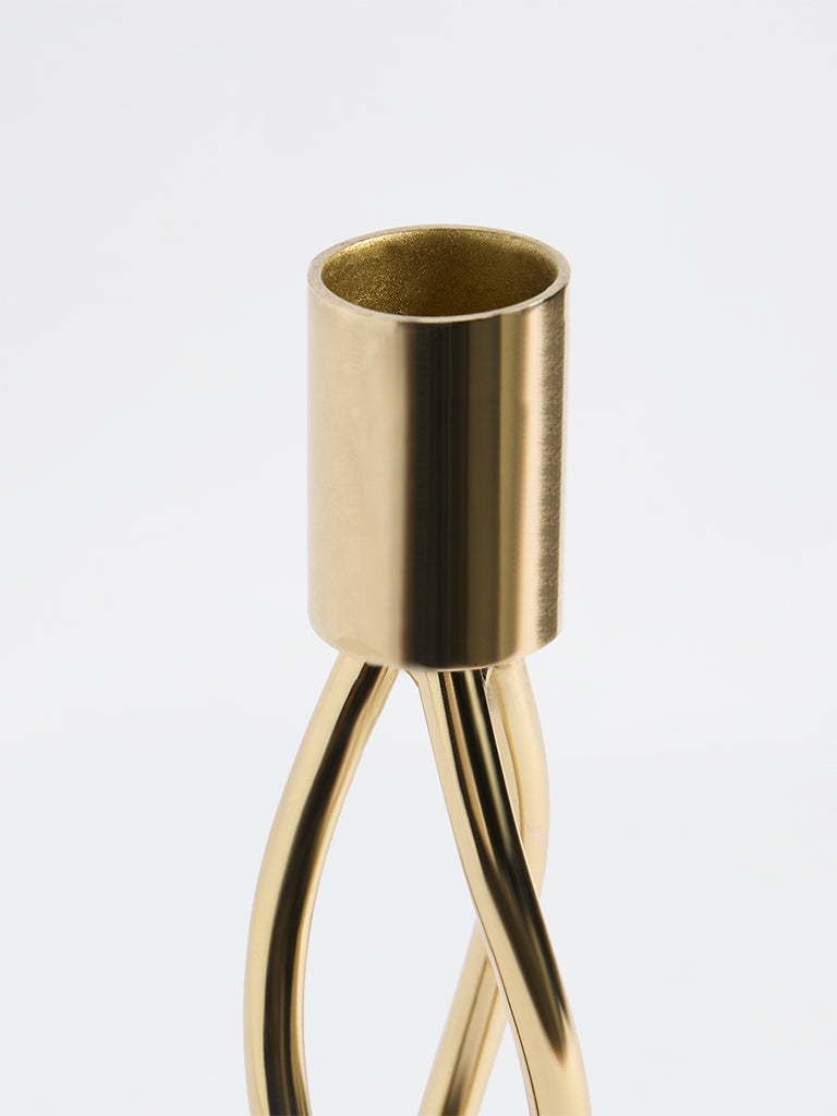Westside Home Gold Metal Twisted Taper Candle Holder