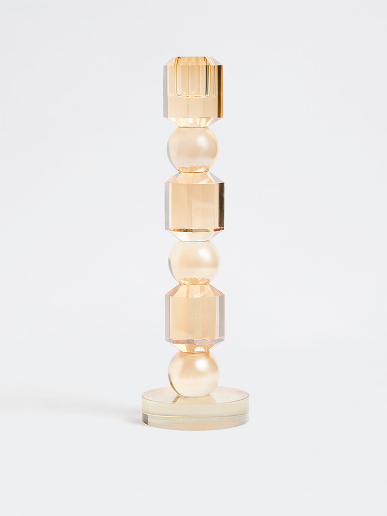 Westside Home Amber Tapered Crystal Candle Holder