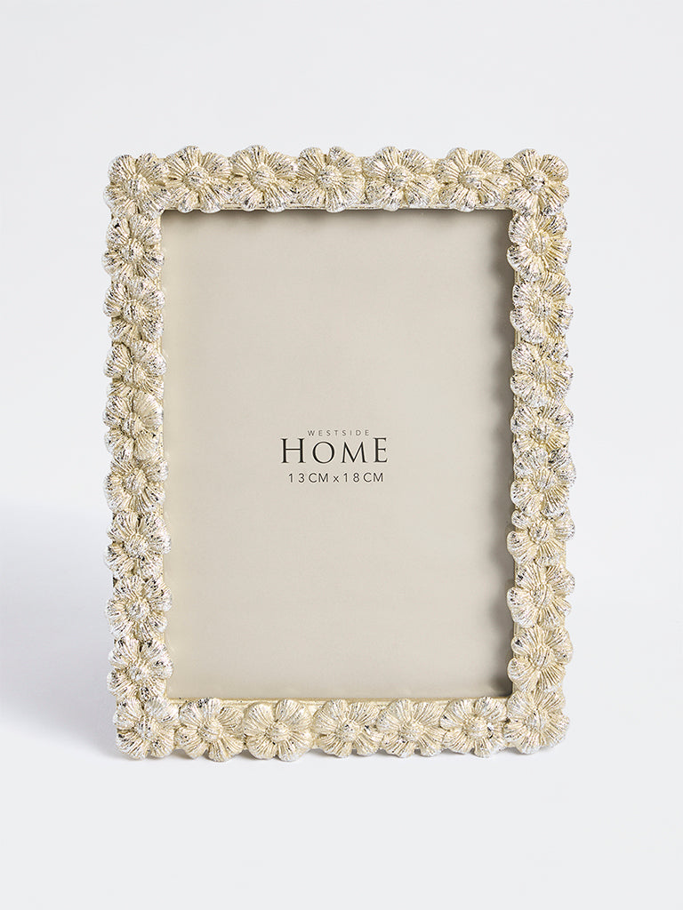 Westside Home Light Gold Floral Design Photo Frame
