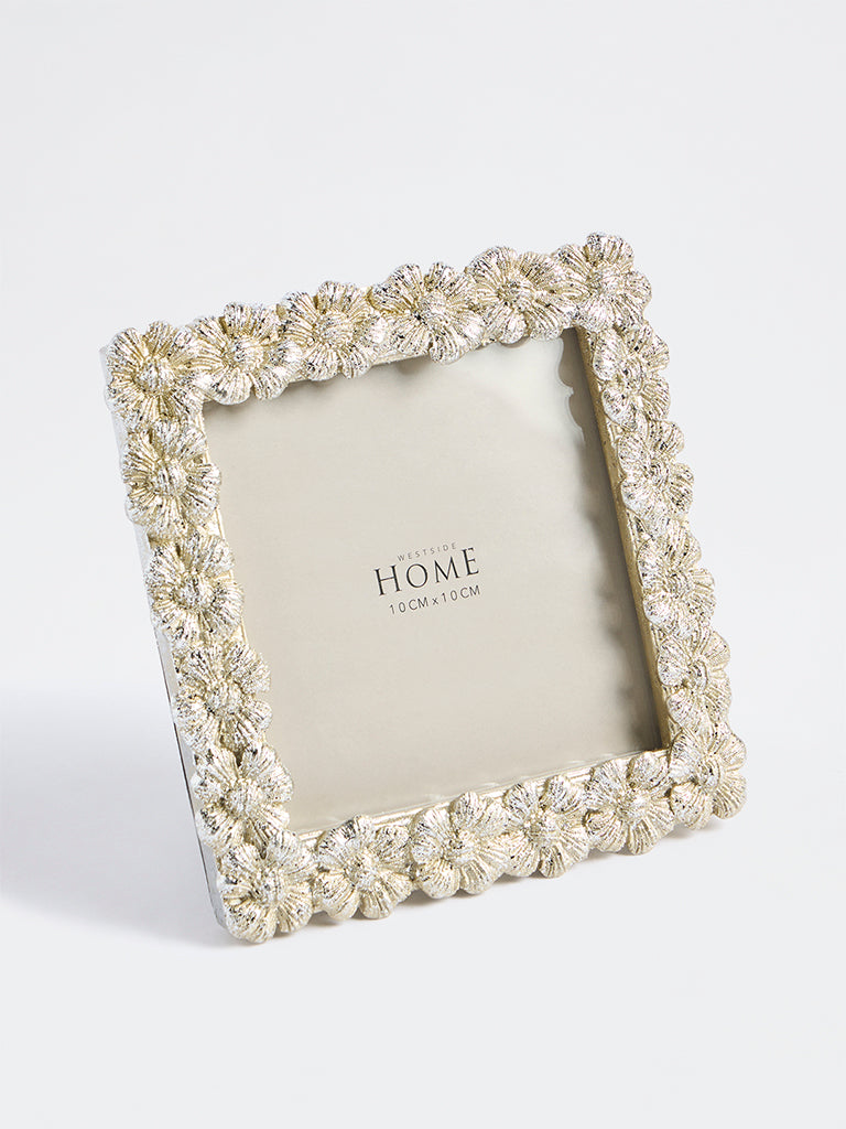 Westside Home Light Gold Floral Design Photo Frame