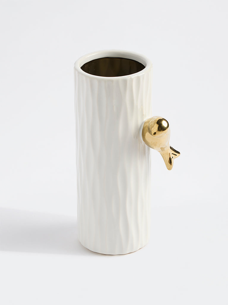 Westside Home White Bird-Design Planter