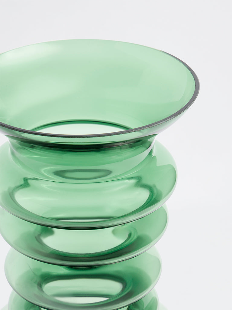 Westside Home Green Spindle Glass Vase