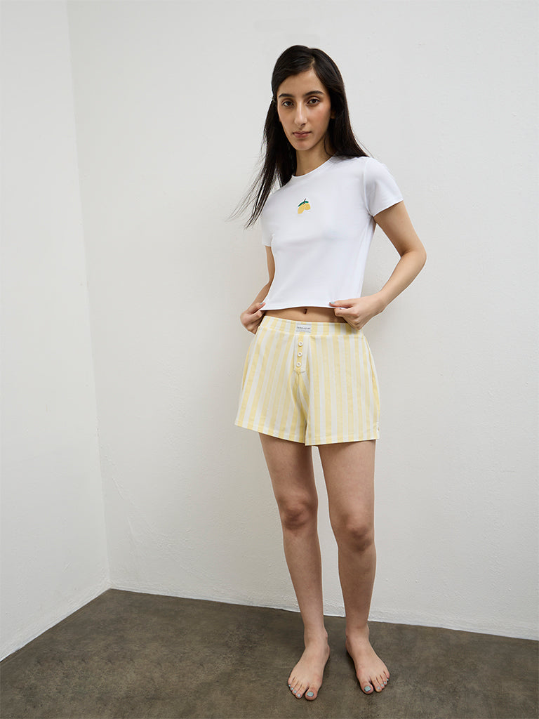 Superstar White Embroidered Cotton T-Shirt