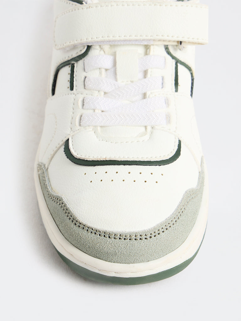 Yellow White Velcro-Strap Sneakers