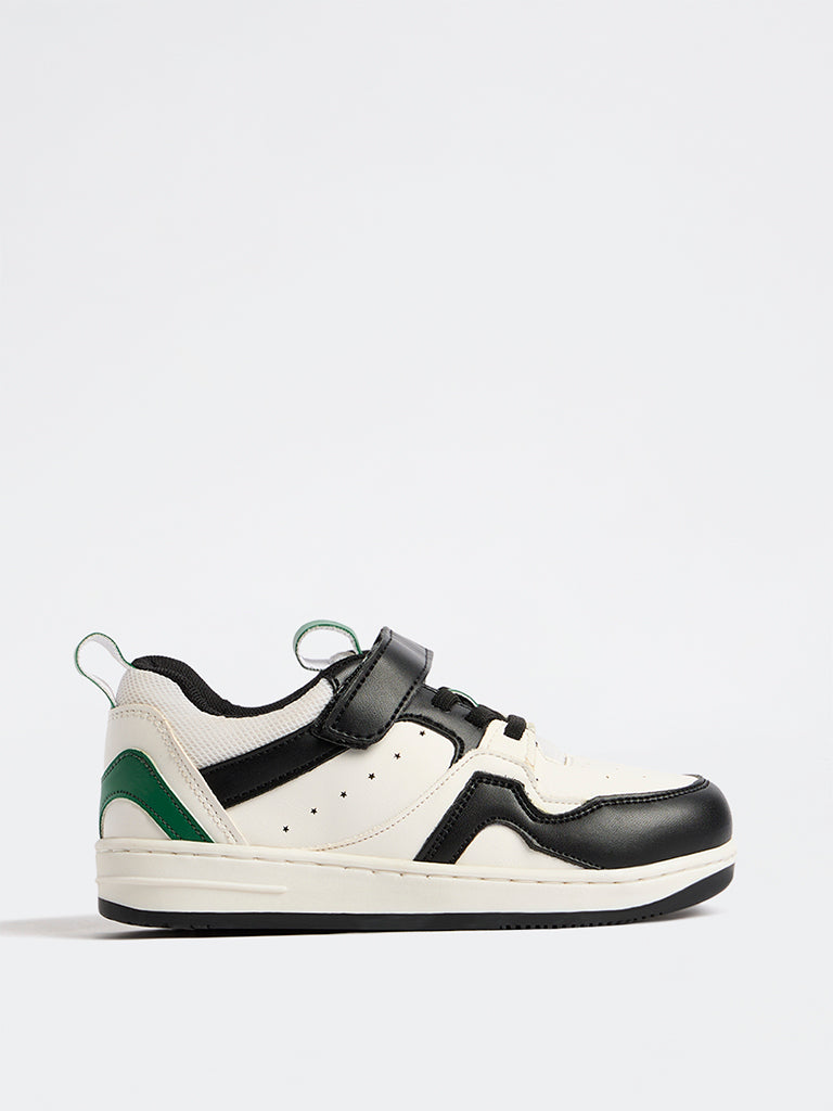 Yellow White Colour-Blocked Sneakers