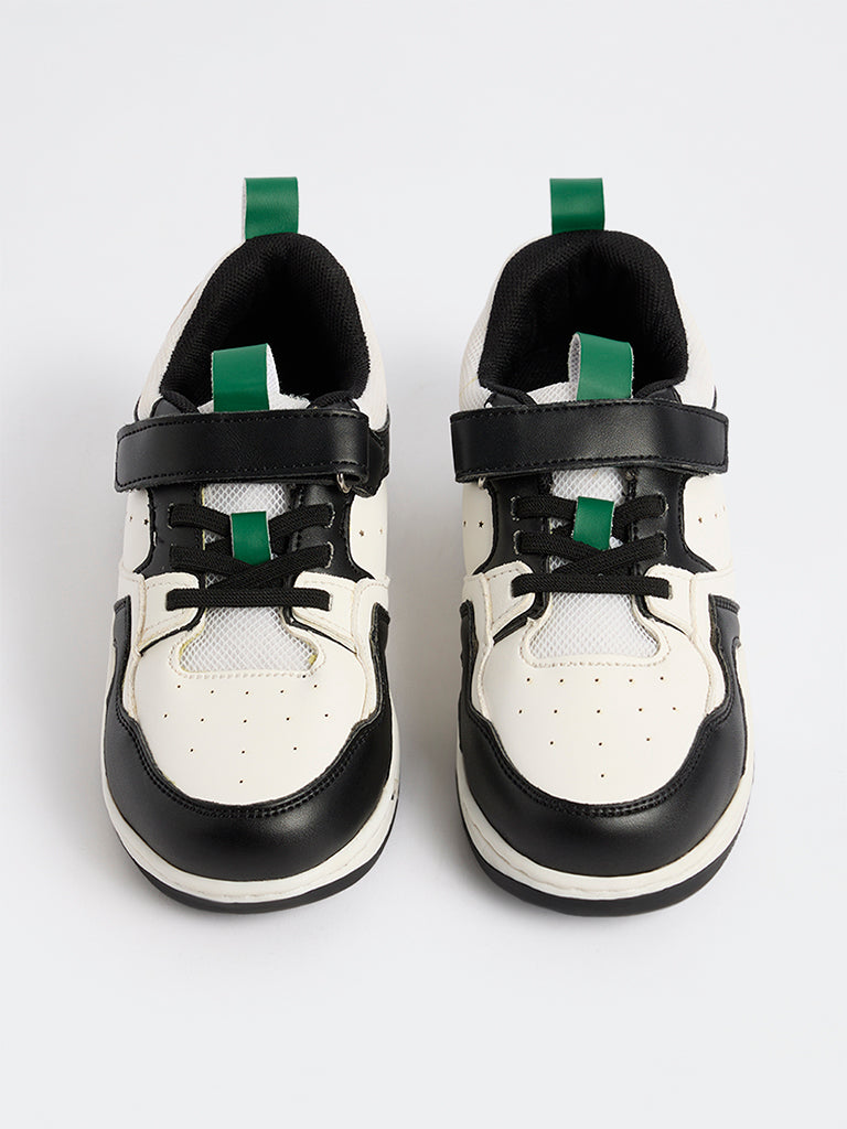 Yellow White Colour-Blocked Sneakers