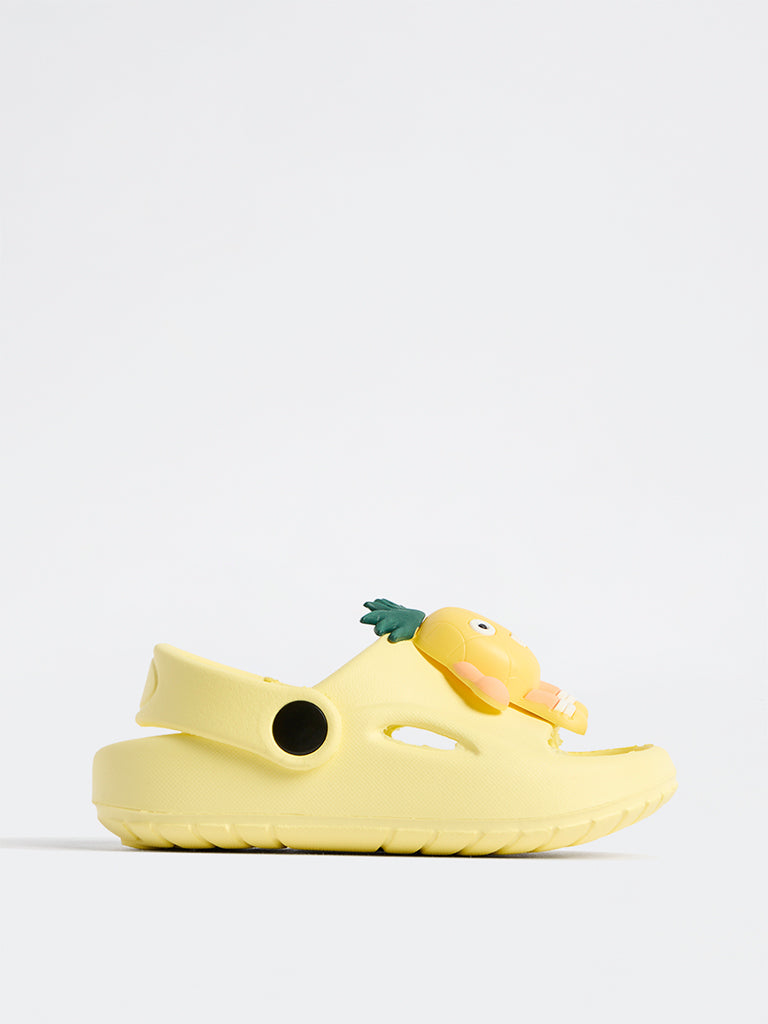 Yellow Yellow Pineapple Applique Clogs