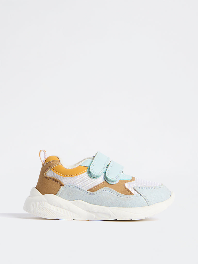 Yellow Multicolour Velcro-Strap Sneakers