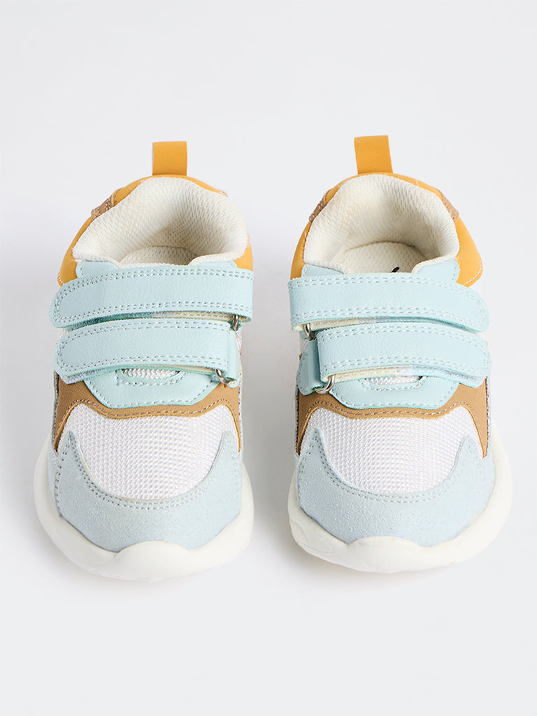 Yellow Multicolour Velcro-Strap Sneakers