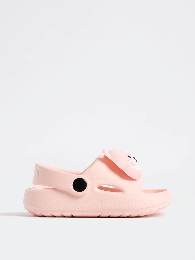 Yellow Light Pink Dog Applique Clogs