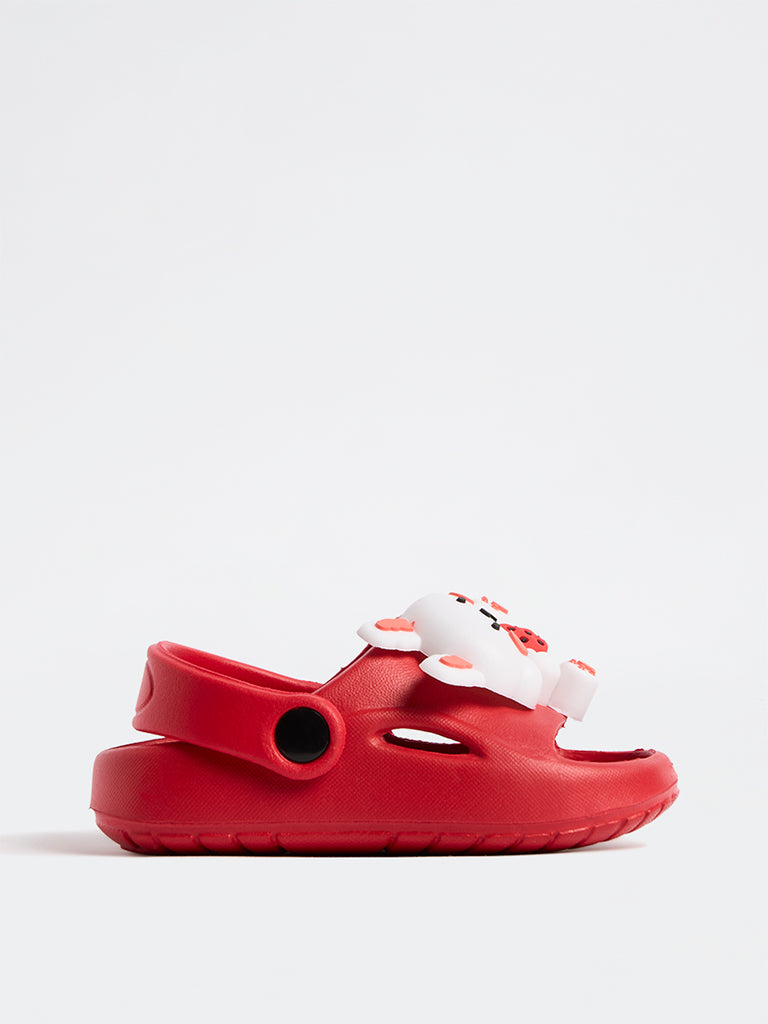 Yellow Red Bunny Applique Clogs