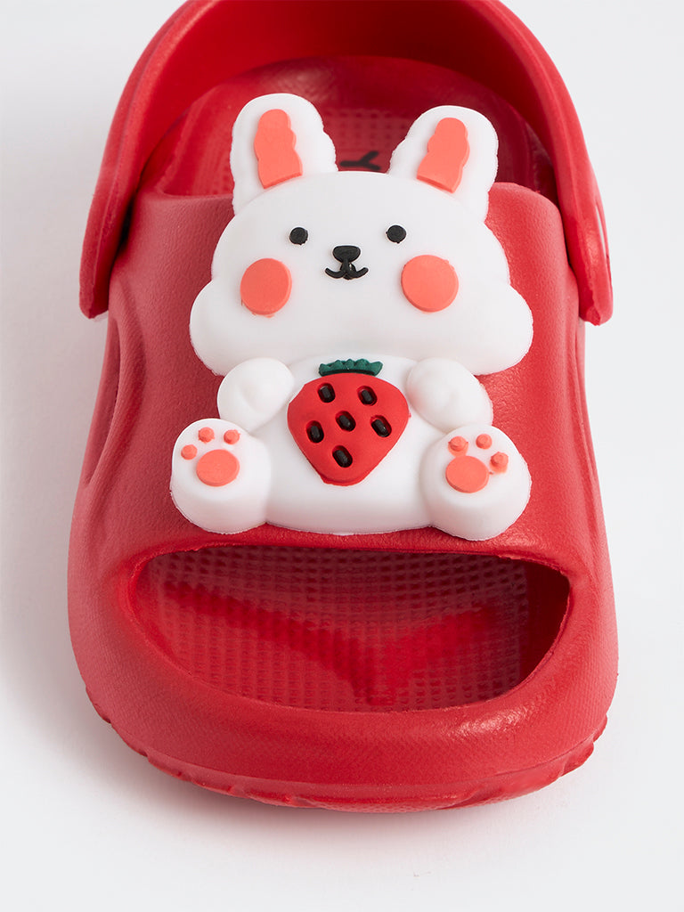 Yellow Red Bunny Applique Clogs