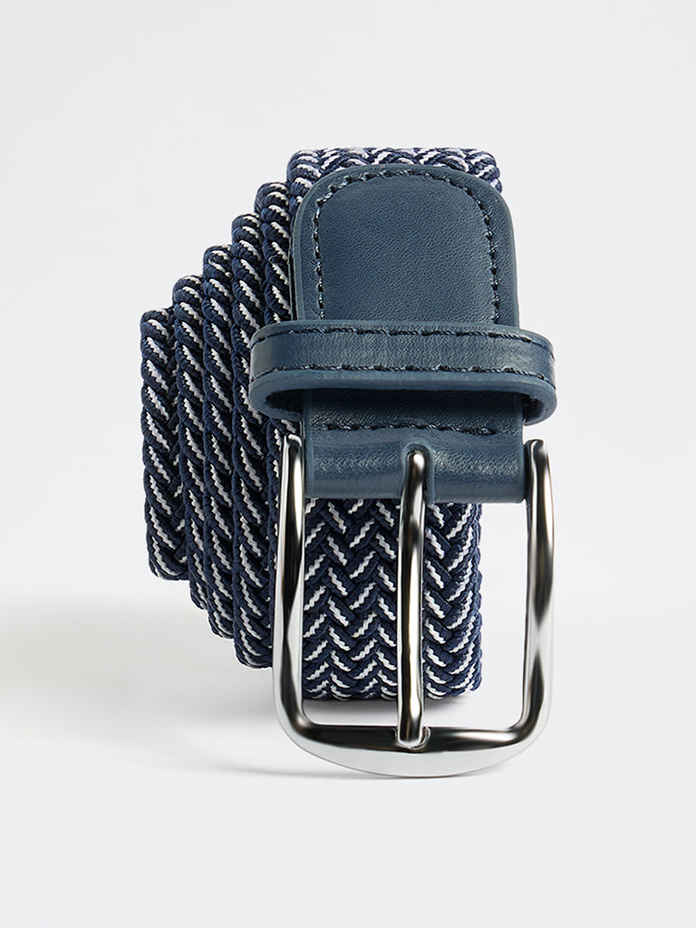 Westside Accessories Navy Braided Elastic Belt