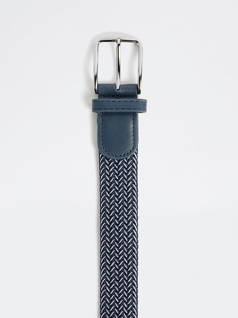 Westside Accessories Navy Braided Elastic Belt