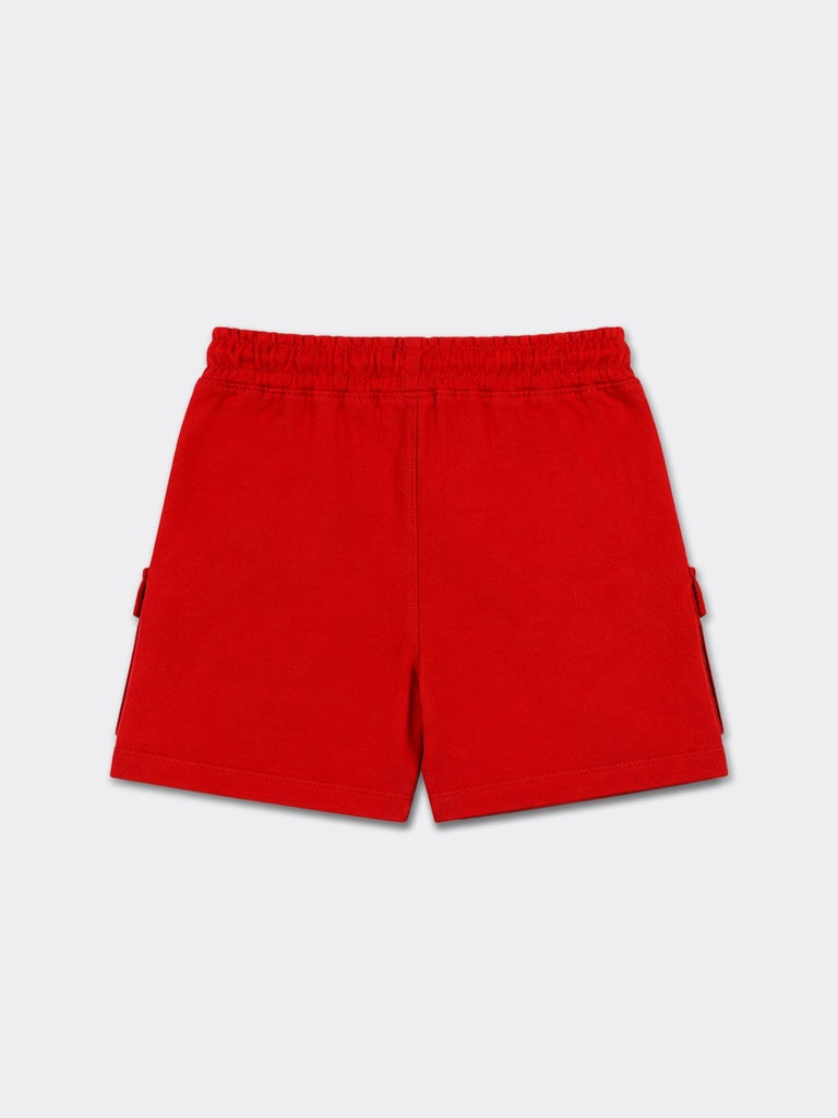 HOP Kids Boys Red Graphic Design Cotton Shorts