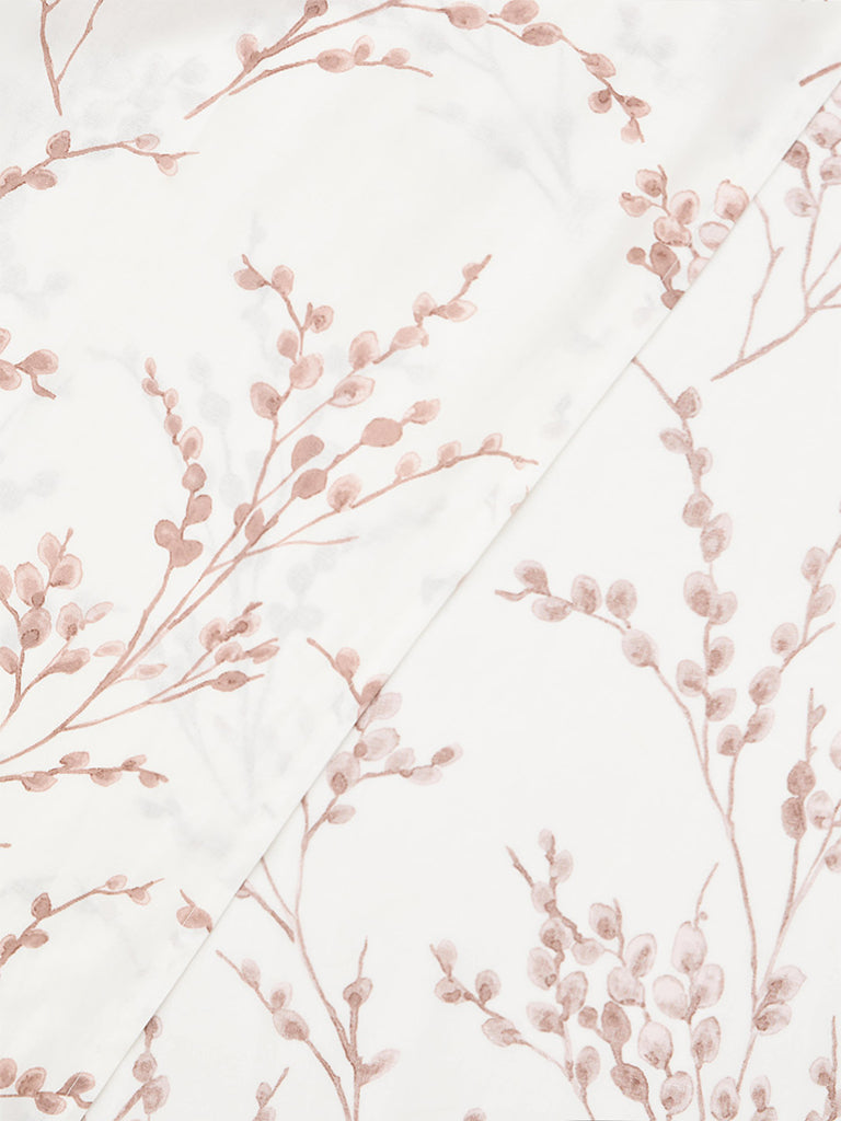 Westside Home Dusty Pink Foliage Printed King Bed Sheet Set