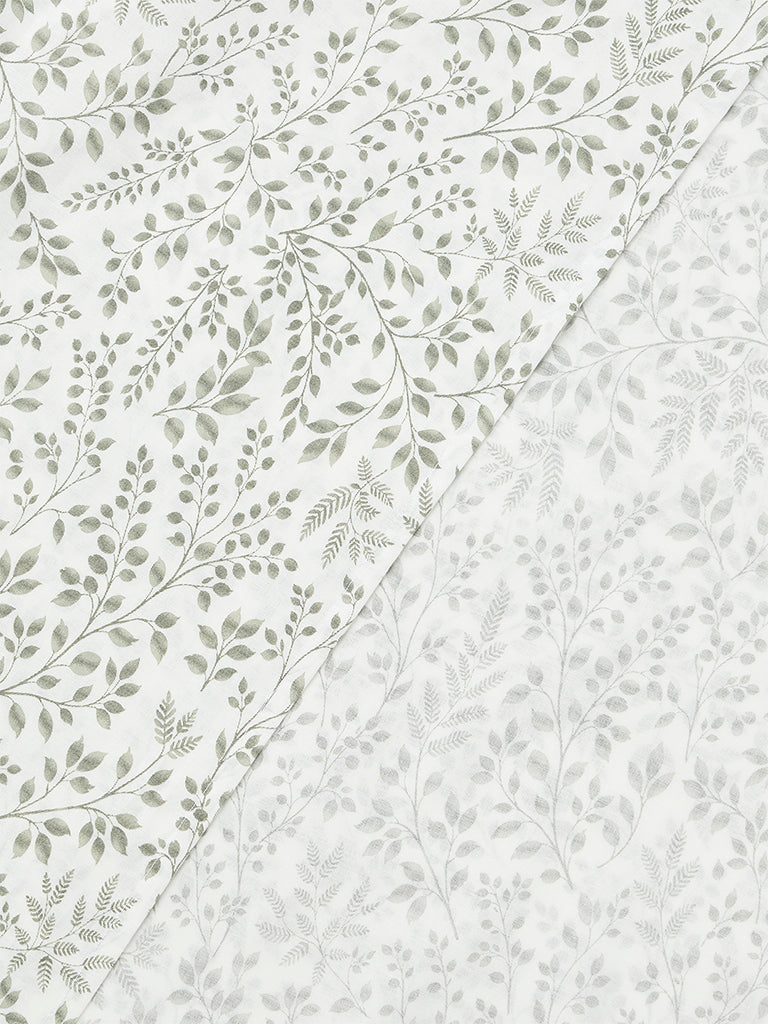 Westside Home Sage Foliage Printed King Bed Sheet Set