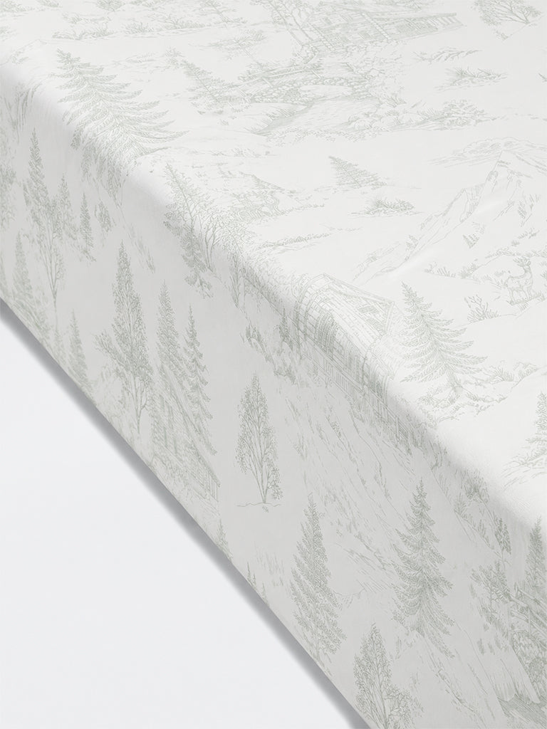 Westside Home Sage Toile Printed Queen Bed Sheet Set