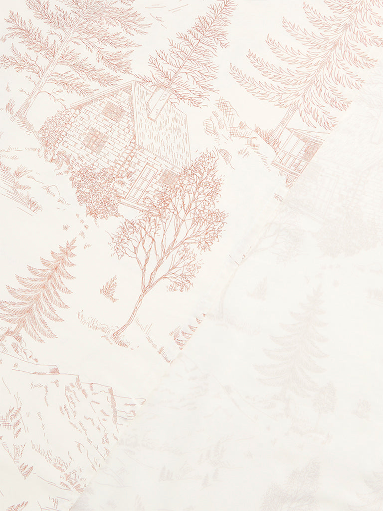 Westside Home Red Toile Pattern Queen Bed Sheet Set