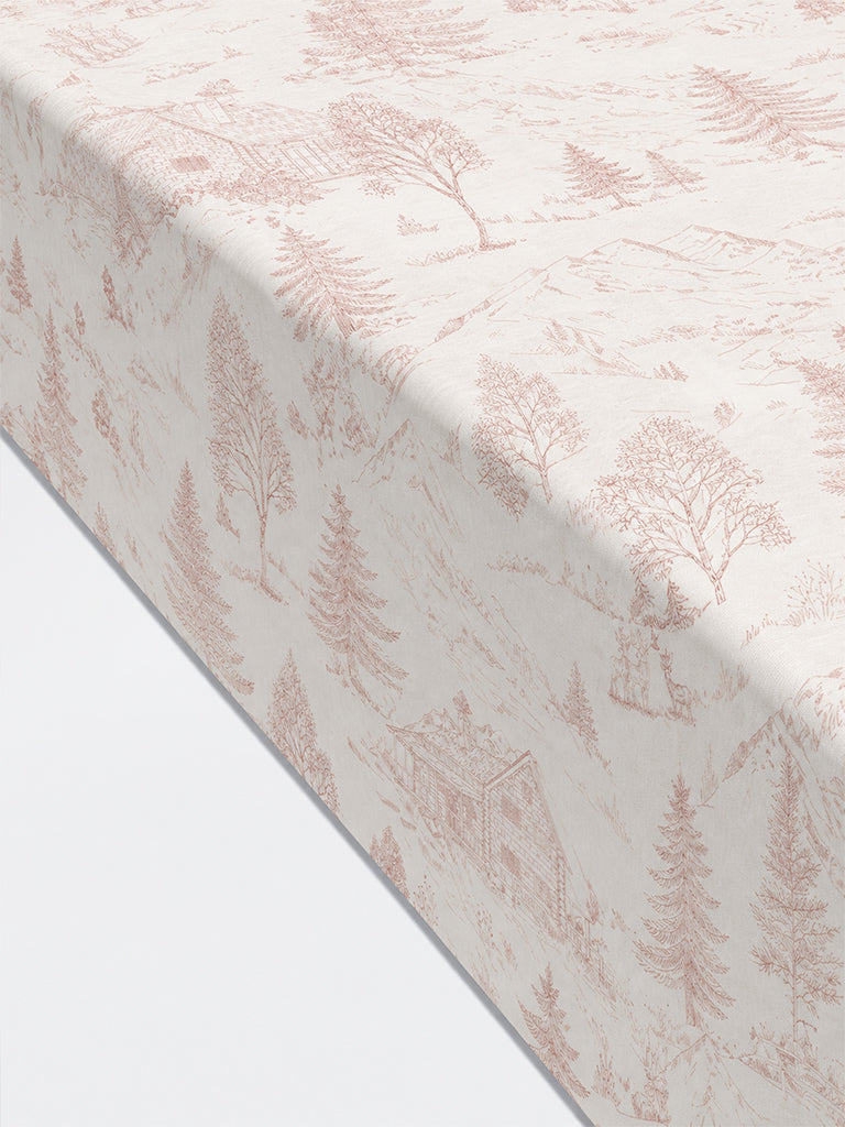 Westside Home Red Toile Pattern King Bed Sheet Set