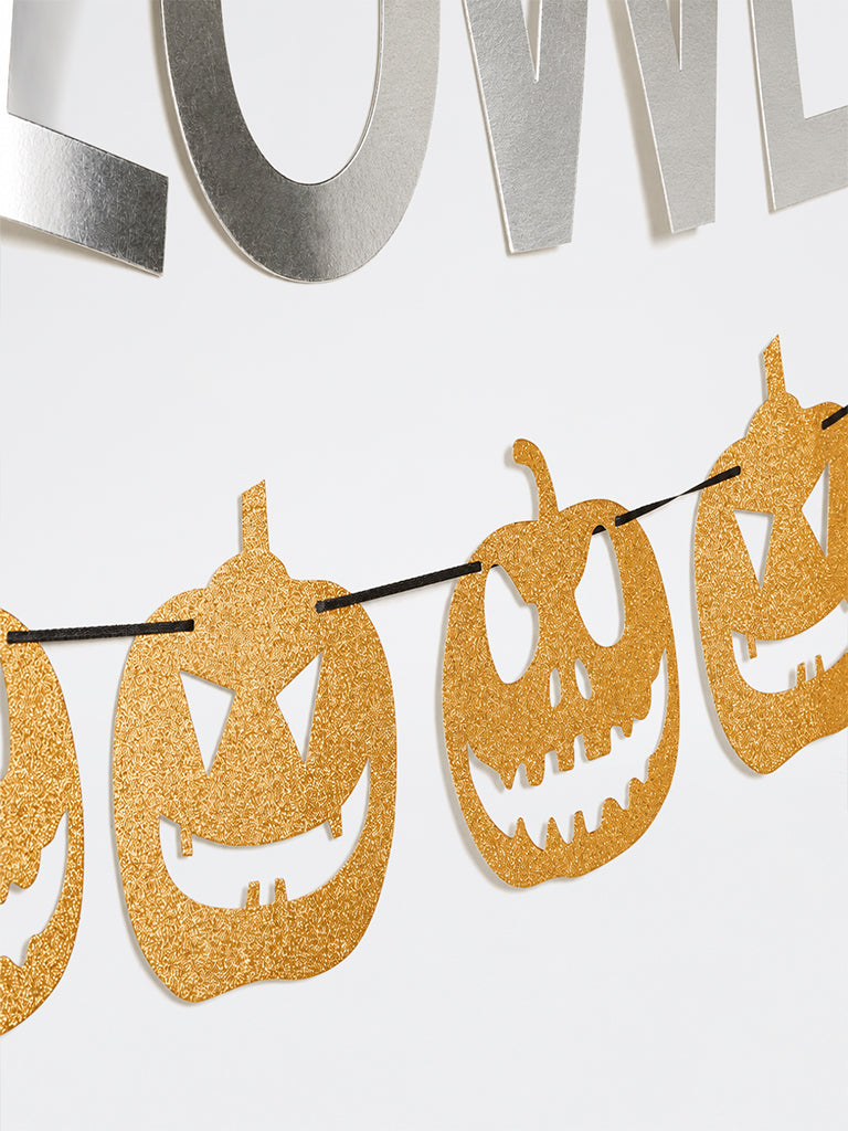Westside Home Multicolor Pumpkin & Text Design Halloween Bunting - Set of 2