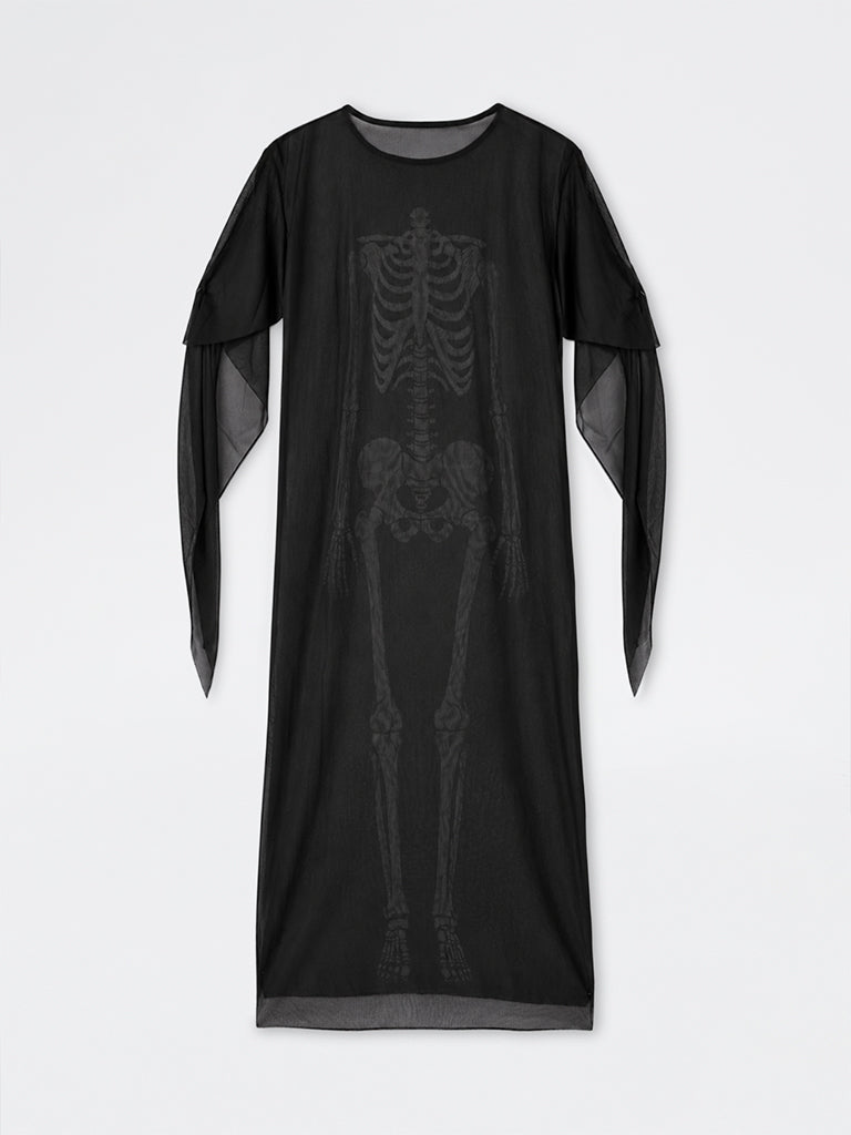 Westside Home Black Halloween Skeleton Design Mesh Costume