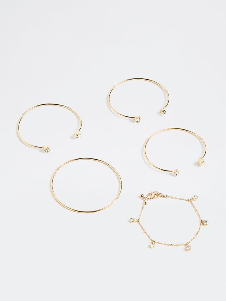 Westside Accessories Gold Multi-Stack Bracelets - Pack of 5