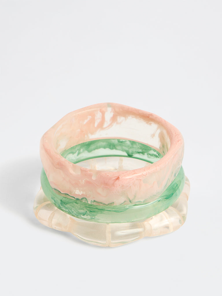 Westside Accessories Multicolour Resin Bangles - Pack of 3