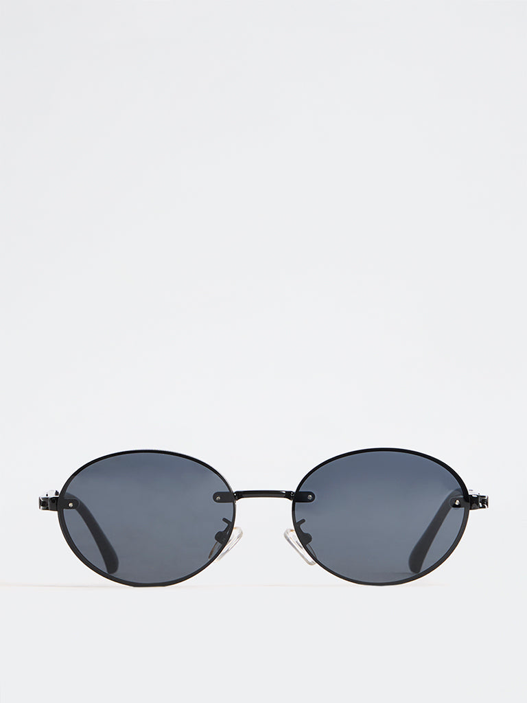 Nuon Black Round Sunglasses - Comes with a Pouch and Cleaning Cloth