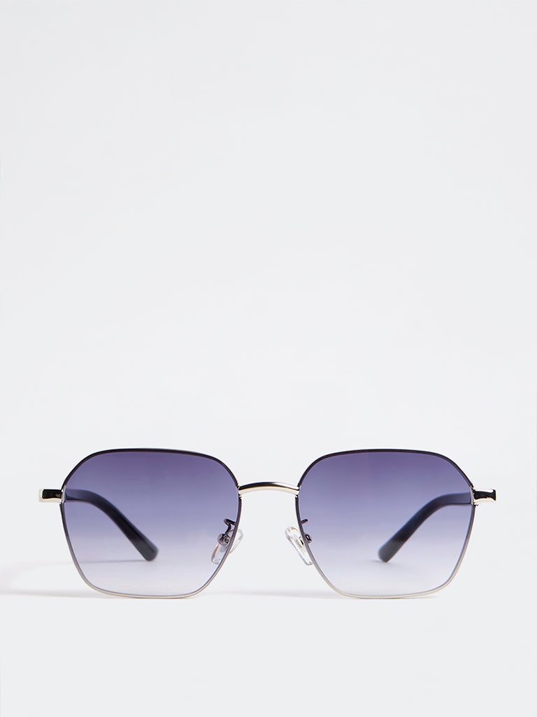 Nuon Purple Geometric Sunglasses - Comes with a Pouch and Cleaning Cloth