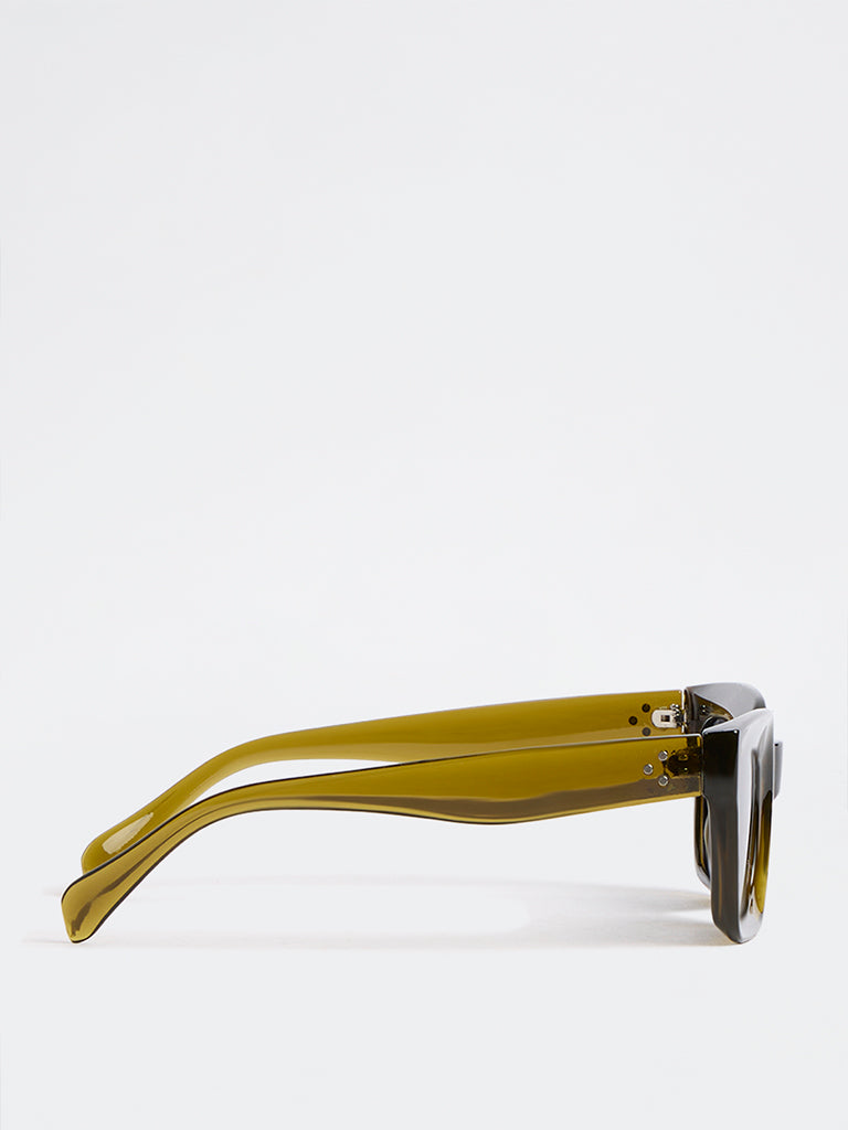 Nuon Brown Square-Frame Sunglasses - Comes with a Pouch and Cleaning Cloth