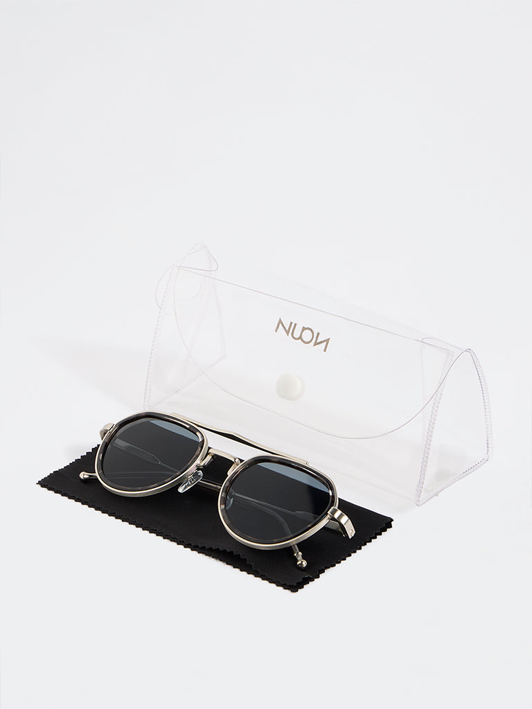 Nuon Blue Metal Frame Sunglasses - Comes with a Pouch and Cleaning Cloth